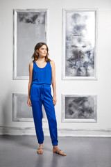 Ink Blue Georgette Tank Top Alt Image