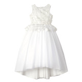 White | 3D Flower Peplum Maxi Dress (Size 7-16)
