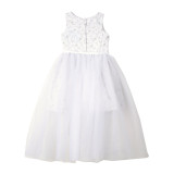 White | 3D Flower Walk Thru Dress (Size 4-6X)