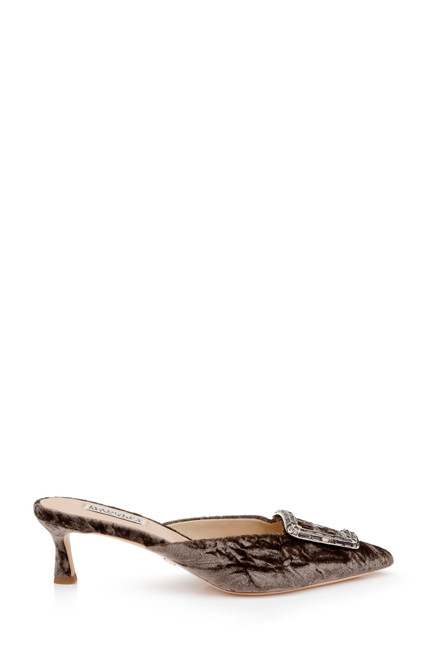 Brown Velvet | Abigayl Pointed Toe Mules