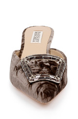 Brown Velvet | Abigayl Pointed Toe Mules