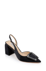 Black | Adaline Slingback Block Heels Front Side