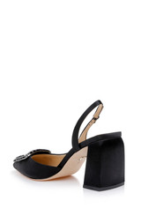 Black | Adaline Slingback Block Heels Back Side