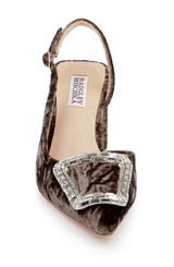 Brown Velvet | Adaline Slingback Block Heels Front