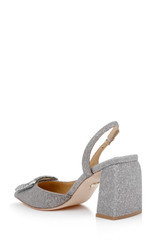 Silver Antique | Adaline Slingback Block Heels Back Side