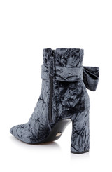Anthracite Fabric | Adrian Velvet Block Heel Booties