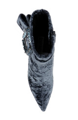 Anthracite Fabric | Adrian Velvet Block Heel Booties