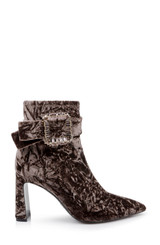 Brown Velvet | Adrian Velvet Block Heel Booties