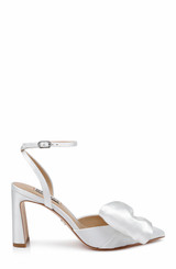 White | Alease Pointed Toe Block Heels