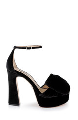 Black Velvet | Alora II Platform Sandals Side