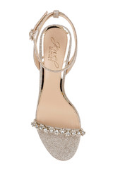 Light Gold | Alyna Bejeweled Block Heel