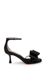 Black | Alysha Open Toe Kitten Heels