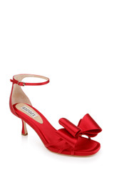 Red | Alysha Open Toe Kitten Heels