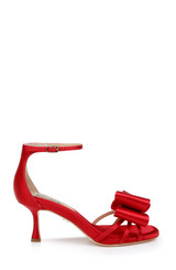 Red | Alysha Open Toe Kitten Heels