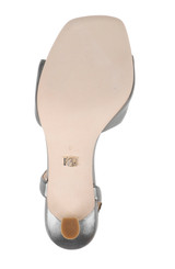 Silver Antique | Anessa Open Toe Stilettos with Jeweled Cutout Strap