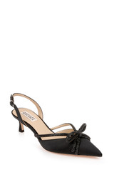 Black | Angelina Slingback Kitten Heels Front Side