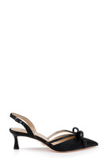 Black | Angelina Slingback Kitten Heels Side