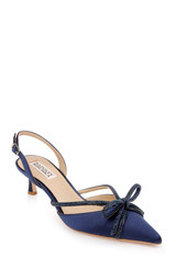 Midnight | Angelina Slingback Kitten Heels Front Side