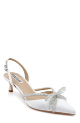 White | Angelina Slingback Kitten Heels Front Side