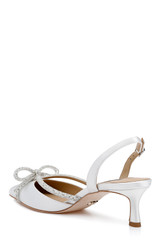 White | Angelina Slingback Kitten Heels Side