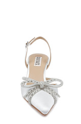 White | Angelina Slingback Kitten Heels Front