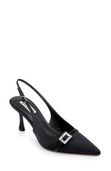Black | Annmarie Jeweled Slingback Stiletto Pumps