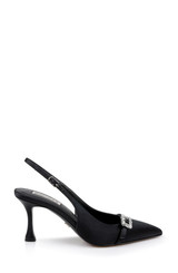 Black | Annmarie Jeweled Slingback Stiletto Pumps