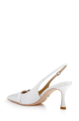 White | Annmarie Jeweled Slingback Stiletto Pumps