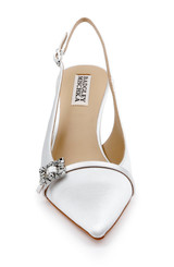 White | Annmarie Jeweled Slingback Stiletto Pumps
