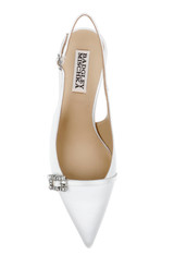 White | Annmarie Jeweled Slingback Stiletto Pumps