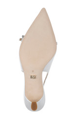 White | Annmarie Jeweled Slingback Stiletto Pumps