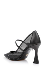 Black Leather | Antonia II Pointed Toe Mary Jane Pumps