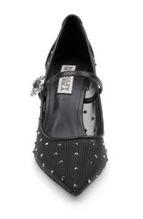 Black Leather | Antonia II Pointed Toe Mary Jane Pumps