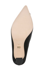 Black | Aubree Pointed Toe Stiletto Pumps with Crystal Buckle