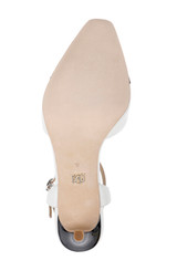 White Leather | Aurelia Capped Toe T-Strap Stiletto Heels
