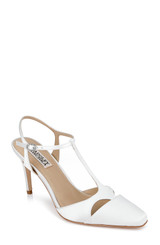 White | Aurelia Capped Toe T-Strap Stiletto Heels
