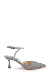 Silver Antique | Autumn Ankle Strap Kitten Heel Pumps