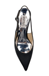 Black | Beatrix Pointed-Toe Slingback Heels with Pearl-Beaded Heel Top