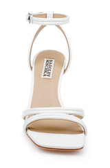 White | Belen Leather Sandals with Pearl Heels