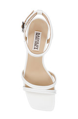 White | Belen Leather Sandals with Pearl Heels