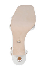 White | Belen Leather Sandals with Pearl Heels