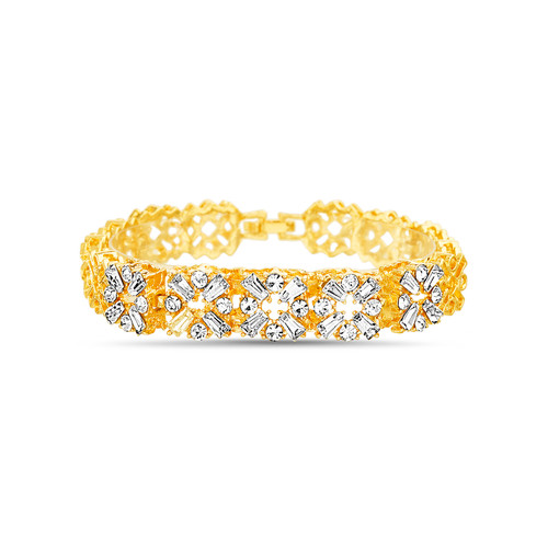 Gold | Casted Filagree Floral Bracelet