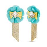 Irresistible Floral and Bow Earrings with Fringe Front