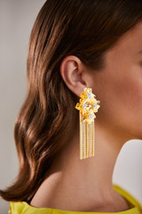 Captivating Floral Cluster Chandelier Earrings Model
