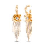 Striking Twisted Hoop Fringe Earrings Front