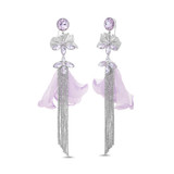 Adorable Earrings with Fringe and Petals Front