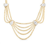 Gold | CZ Teardrop Crystal Bib Necklace