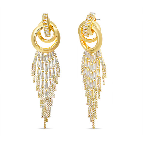 Gold | Gold Interlocking Fringe Earrings