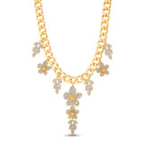 Dazzling Floral Statement Necklace Front