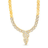 Gold | Baguette Stone Swirl Statement Necklace